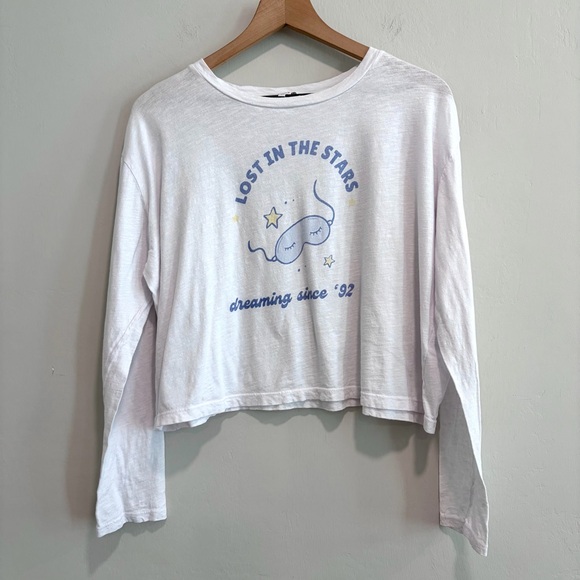 Sundry Long Sleeve Lost in the Stars Pajama Lounge Tee Shirt Top - Picture 2 of 10